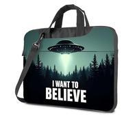 CBRT Computer Backpack For Men Ufo Over Forest With 'I Want To Believe' Text Laptop Bag 15.6 Laptop Case 15.6 Laptop Case(26x36cm)