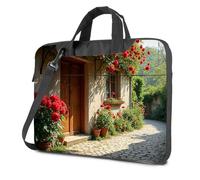 CBRT Computer Cases For Laptops A Charming House With Vibrant Red Flowers Adorning Its Exterior Laptop Bag Laptop Bag Travel Laptop Backpack(29x40cm)