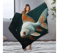 CBRT Custom Blanket With Picture A Colorful Fish Swims Gracefully Underwater Flannel Blanket Bluey Blanket Comfy Blanket(125x150cm)