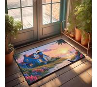CBRT Door Mats Funny Lighthouse By The Beach At Sunset Doormat Fall Outdoor Doormat Mat For Shoes By Door(65X90CM)