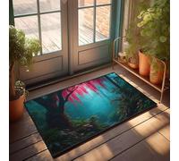 CBRT Door Mats Funny Mystical Forest With Vibrant Red Vines Doormat Fall Outdoor Doormat Mat For Shoes By Door(50X80CM)