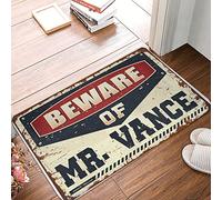 CBRT Doormats For Indoor Entrance Home Beware Of Mr. Vance Doormat Fall Rugs Outdoor Welcome Mat For Front Door Outsi(40X60CM)