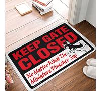 CBRT Fall Welcome Mats For Front Door Keep Gate Closed No Matter What The Miniature Pinscher Say Doormat Thankful Door Mat Desk Decor For Men(50X80CM)