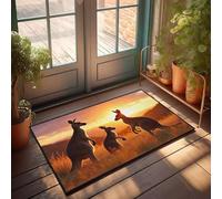 CBRT Farmhouse Kitchen Mats Kangaroos Standing In A Field At Sunset Doormat Front Door Rugs Indoor Stuff For Bedroom(50X80CM)