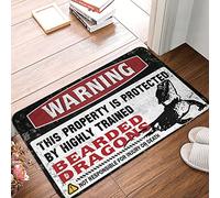 CBRT Farmhouse Welcome Mat Warning This Property Is Protected By A Highly Trained Bearded Dragon2 Rug Outdoor Rug Doormat Restroom Decor(40X60CM)