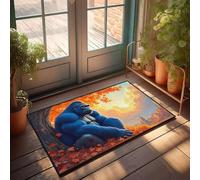 CBRT Front Door Mat Outdoor Funny A Large Gorilla Sits Under A Tree With Autumn Leaves Doormat Outdoor Bar Accessories Decor Boys Room Decor(50X80CM)