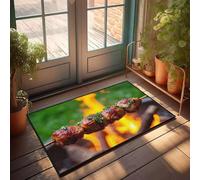 CBRT Funny Text Doormat Grilled Meatballs With Herbs Over An Open Flame Doormat Bathroom Rug Sets Funny Outdoor Decor(40X60CM)