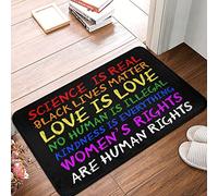 CBRT Funny Text Doormat Science Is Real Black Lives Matter Blm Love Rainbow Mat Patio Decorations Outdoor Bar Accessories For Man(50X80CM)