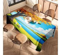 CBRT Gold Table Runner Sheep Grazing Under A Golden Tree By The River Elastic Edged Table Cover Tablecloths For Rectangle Tables Easter Tablecloth