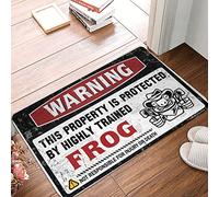 CBRT Home Door Mat Warning This Property Is Protected By A Highly Trained Frog Doormat Pool Decorations Outdoor Front Door Rugs Indoor(40X60CM)