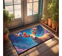 CBRT Indoor Front Door Mat Deer With Colorful Birds On Antlers In A Starry Sky Doormat Teen Room Decor Doormats With Sayings(50X80CM)