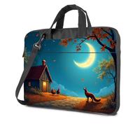 CBRT Laptop Backpack A Fox Watches Chickens Outside A Cozy Cabin Under A Crescent Moon Laptop Bag Travel Laptop Backpack Laptop Bag For Women(29x40cm)