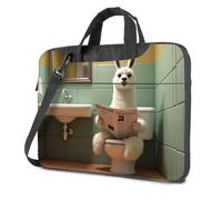 CBRT Laptop Backpack A Llama Is Reading A Newspaper In The Bathroom Laptop Bag 14 Laptop Sleeve Travel Laptop Backpack(26x36cm)