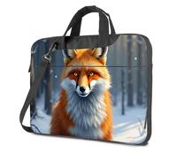 CBRT Laptop Backpack For Men A Fox With Striking Yellow Eyes Stands In A Snowy Forest Laptop Bag 16 Inch Laptop Case Laptop Bag For Women 17 Inch(26x36cm)