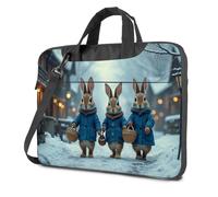 CBRT Laptop Backpack For Men Three Rabbits In Winter Coats Carry Baskets On A Snowy Street Laptop Bag 16 Inch Laptop Case Laptop Bag For Women 17 Inch(29x40cm)