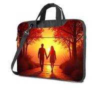 CBRT Laptop Backpack For Women A Couple Walks Hand In On A Path Lined With Autumn Trees As The Sun Sets Laptop Bag Laptop Backpack 15.6 Laptop Case(26x36cm)