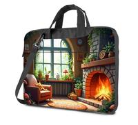 CBRT Laptop Backpack For Women A Cozy Room With A Fireplace, Plants, And A Sleeping Cat Laptop Bag Laptop Backpack 15.6 Laptop Case(29x40cm)