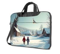 CBRT Laptop Backpack For Women Two Children Walk Hand In On A Snowy Path Laptop Bag Laptop Backpack 15.6 Laptop Case(26x36cm)