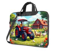CBRT Laptop Backpack Women A Farmer Drives A Red Tractor On A Sunny Day, Surrounded By Sheep, Chickens Laptop Bag 16 Inch Laptop Case Laptop Backpack For Women(29x40cm)