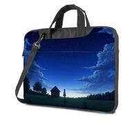 CBRT Laptop Backpack Women A Person Stands Under A Starry Sky Gazing At A Small House Laptop Bag 16 Inch Laptop Case Laptop Backpack For Women(29x38cm)
