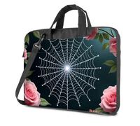 CBRT Laptop Backpack Women Spider Web With Pink Roses Laptop Bag 16 Inch Laptop Case Laptop Backpack For Women(26x36cm)