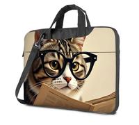 CBRT Laptop Bags A Cat Wearing Glasses Reading A Book Laptop Bag Carry On Bag Laptop Carrying Case(26x36cm)