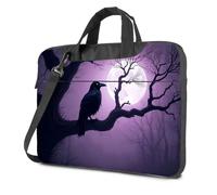 CBRT Laptop Bags A Raven Perches On A Branch Under A Full Moon In A Misty Forest Laptop Bag 16 Inch Laptop Case Laptop Backpack(29x38cm)