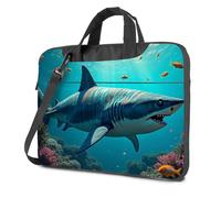 CBRT Laptop Case A Shark Swims Among Colorful Coral Reefs Laptop Bag Travel Laptop Backpack Computer Backpack For Men(26x36cm)