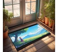 CBRT Large Door Mat Indoor Entrance A Girl Stands Under A Tree, Gazing At Distant Mountains Doormat Summer Welcome Mat Indoor Door Mats For Front Door(50X80CM)