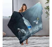 CBRT Large Throw Blanket Grey Goose Vodka With Swan And Martini Glass Flannel Blanket Easter Gifts Waterproof Blanket(125x150cm)
