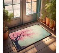 CBRT Mat For Shoes By Door A Blossoming Tree With Pink Flowers Doormat Funny Rugs For Front Door Pool Decor(50X80CM)