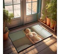 CBRT Outdoor Fall Mats For Front Door A Woman In Delicate Lingerie Stands By A Window Doormat Welcome Rugs Front Door Indoor Door Decor(65X90CM)