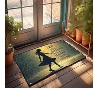 CBRT Outside Fall Door Mat Life Is About Finding Joy In The Rain Doormat Music Decor Front Porch Fall Decor(40X60CM)