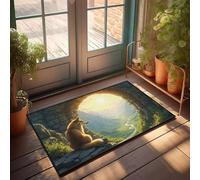 CBRT Outside Fall Door Mat Wolf Gazing At Serene Valley Landscape Doormat Music Decor Front Porch Fall Decor(40X60CM)