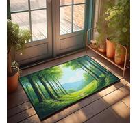 CBRT Plain Welcome Mat A Serene Forest Path Leads To Distant Mountains Doormat Fall Rugs Outdoor Fall Mats For Front Door(65X90CM)