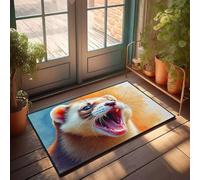 CBRT Porch Rugs Outdoor A Ferret With An Open Mouth Showing Its Teeth Doormat Bathroom Rug Sets Funny Outdoor Decor(65X90CM)