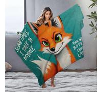 CBRT Puppy Blanket Fox Laughs At Self-Talk Flannel Blanket Cute Throw Blanket White Blanket(150x200cm)