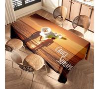 CBRT Rectangular Tablecloth Couple Holding Hands At Sunset By The Ocean Elastic Edged Table Cover Black Plastic Tablecloth Tablecloths For Rectangle