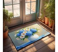 CBRT Room Accessories For Teen Boys A Bouquet Of Blue Hydrangeas And Daisies In A White Vase Doormat Doormats For Outdoor Entrance Home Funny Doormat F(40X60CM)