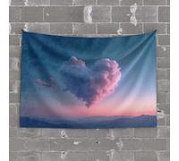 CBRT Small Wall Tapestry A Heart-Shaped Cloud Floats In The Sky Tapestry Earthy Room Decor Funny Outdoor Decor(100X150CM)