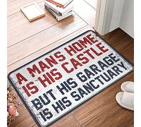 CBRT Spring Door Mats For Outside Entry A Man'S Home Is His Castle But Garage Is Sanctuary Rug Teen Room Decor Door Mat Indoor Entrance(50X80CM)