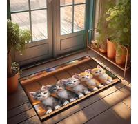 CBRT Stuff For Boys Room Five Adorable Kittens Sitting Together Doormat Fall Mats Outdoor Bar Accessories Man Cave(50X80CM)