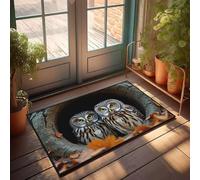 CBRT Summer Front Door Mat Two Owls Sitting In A Tree Hollow Doormat Pads & Mat Fall Door Mat Outdoor(50X80CM)