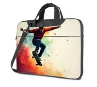 CBRT Tote Bag For Women A Skateboarder Performs An Aerial Trick Against A Colorful Laptop Bag Carry On Bag Laptop Carrying Case(29x40cm)