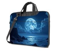 CBRT Travel Laptop Backpack A Full Moon Shines Brightly Over The Ocean Laptop Bag Laptop Backpack Laptop Backpack For Men(26x36cm)
