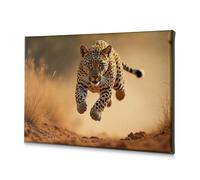 CBRT Wall Decorations A Leopard Is Running In The Wild Canvas Decorative Picture Easter Wall Decor Living Room Decor(20x30cm)