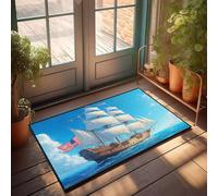 CBRT Weather Mats For House A Large Sailing Ship With American Flag On The Ocean Doormat Emo Room Decor Personalized Door Mats Outside(50X80CM)