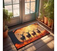 CBRT Weather Mats For House Four Deer Stand In An Autumn Forest Doormat Emo Room Decor Personalized Door Mats Outside(50X80CM)
