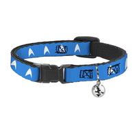 CBS Studios Inc. Cat Collar, Breakaway Collar with Bell, Star Trek Starfleet Insignia Blue White, 8.5 to 12 Inches 0.5 Inch Wide