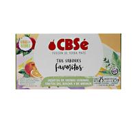 CBSé Yerba Mate Tea Bags Mix Favorito 25 pcs x 2,5g: 5 pcs x CBSé Naranja, 5 pcs x CBSé Frutos del Bosque, 15 pcs x CBSé Hierbas Serranas